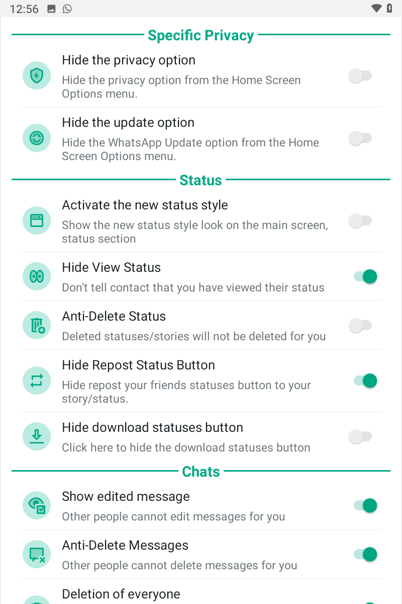 WhatsApp Plus Privacy Control